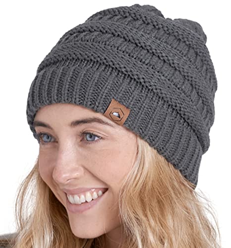 Tough Headwear Womens Winter Hat - Warm Chunky Cable Knit Beanies - Winter Beanie Hats for Women Cold Weather - Beanies Women