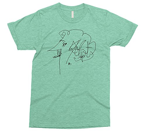 PixiePrints Kurt Vonnegut - Satire Humanist American Author T-Shirt [Color - Heather Mint, Size - XL]