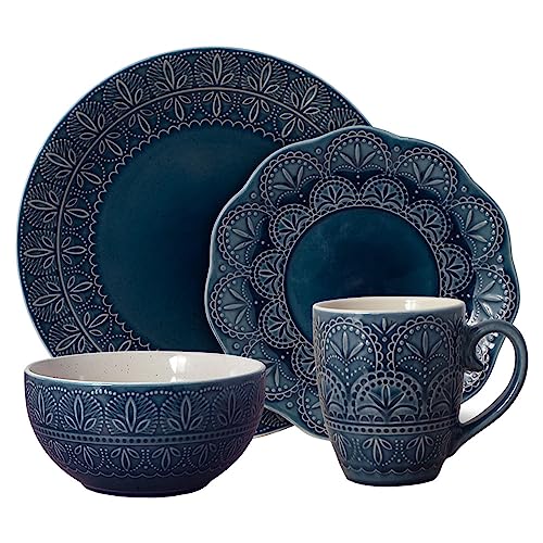 Pfaltzgraff Havana Dinnerware Set (16 Piece), Blue