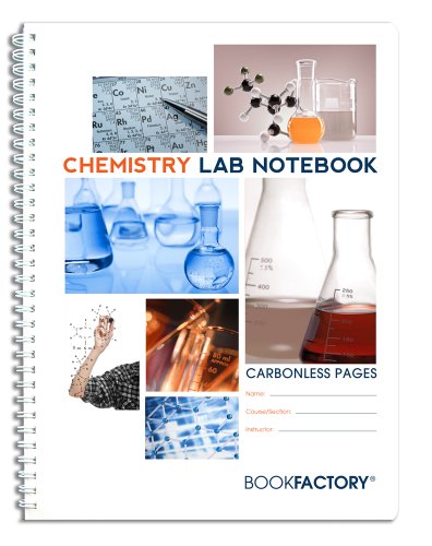 BookFactory Carbonless Chemistry Lab Notebook - 50 Sets of Pages (8.5' X 11') (Duplicator) - Scientific Grid Pages, Durable Translucent Cover, Wire-O Binding (LAB-050-7GW-D (Chemistry))