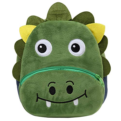 Kasqo Toddler Backpack for Boys and Girls, Cartoon Kindergarten Preschool Kids Backpack, Cute Animal Small Plush Bag for 2-6 Years