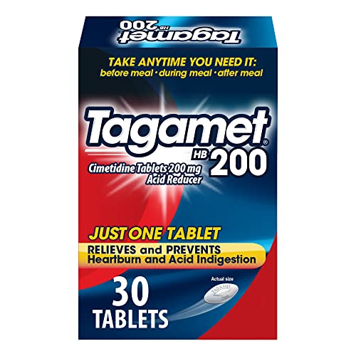 Tagamet HB 200 mg Cimetidine Acid Reducer and Heartburn Relief, 30 Count