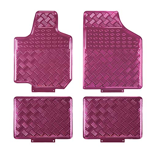 August Auto All Weather Aluminum Universal Fit Car Floor Mats Fit for Sedan, SUVS, Truck and Vans Set of 4 (Pink)