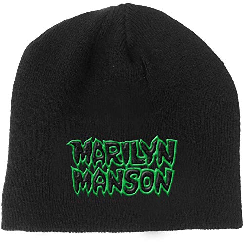 Marilyn Manson Beanie Hat Band Logo Say10 Official Black Size One Size