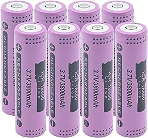 ZRED 3.7v 3800mah Button Top Batteries Li Ion Cell for Pointer Power Bk 8pcs