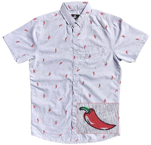 Molokai Fun Novelty Button Down Shirts (Chilli Peppers, Large)