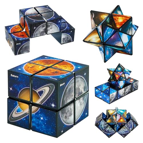 Toys for Boys Age 8-12 Gifts,Star Cube Magic Cube 2 in 1 Set for 9 10 11 12 Year Old Boy Girls,Infinity Cube Fidget Toy,Brain Development Puzzle Games for Children,Creative Gifts for Children