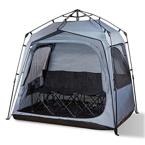 FOFANA All Pop Up Sports Pod - Largest Pop Up Sports Pods for Rain Wind Cold - Fits Family of 4 - Sports Tent Pop Up Shelter Bubble Tent Clear and Mesh Windows Pop Up Sports Tent