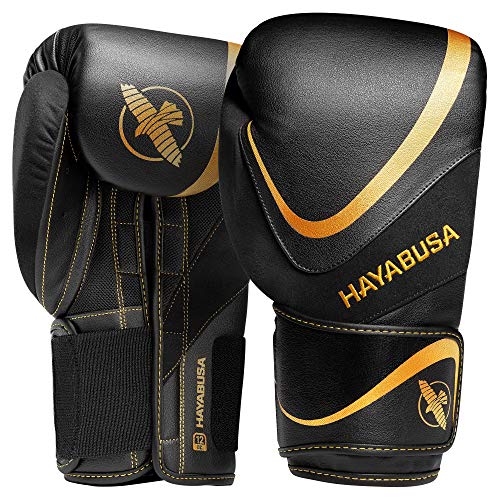 Hayabusa H5 Boxing Gloves for Men and Women - Black/Gold, 16 oz