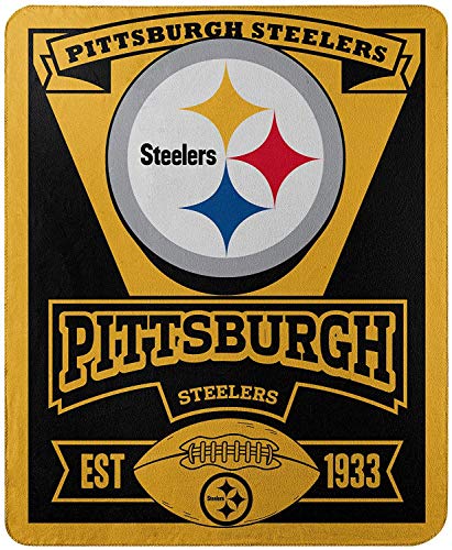 Northwest NFL Pittsburgh Steelers Unisex-Adult Fleece Throw Blanket, 50' x 60', Marque
