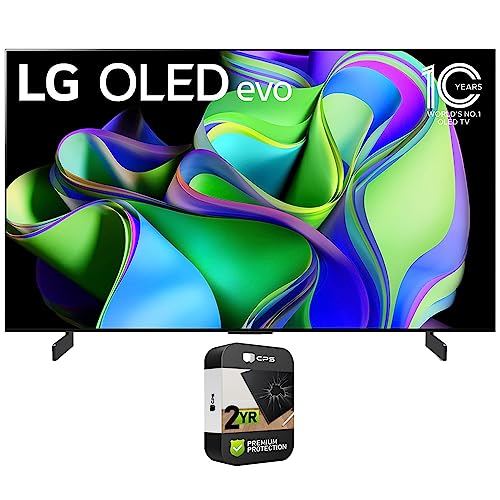 LG OLED65C3PUA OLED evo C3 65 Inch HDR 4K Smart OLED TV 2023 (Renewed) Bundle with 2 YR CPS Enhanced Protection Pack