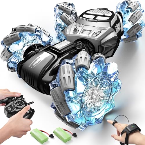 DoDoeleph Remote Control Car, 4WD Gesture Sensing RC Stunt Car Toys, 2.4GHz 360°Spinning Multiple Terrains Hand Controlled RC Cars Crawler for Boys Girls 8-12 Christmas