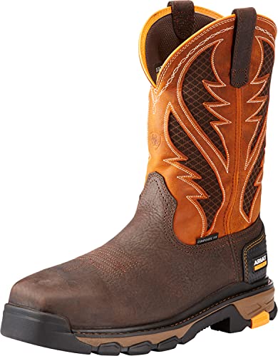 Ariat Mens Intrepid VentTEK Composite Toe Work Boot Bruin Brown/Sassy Orange 12 Wide