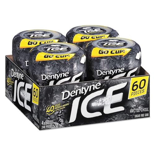 Dentyne Ice Sugarless Gum, Artic Chill, 60 Pieces/Pack, 4 Packs/Box