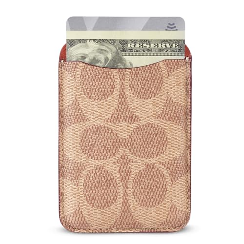 Coach Magnetic Phone Wallet / Card Holder - Compatible with MagSafe Wallet - Signature Tan