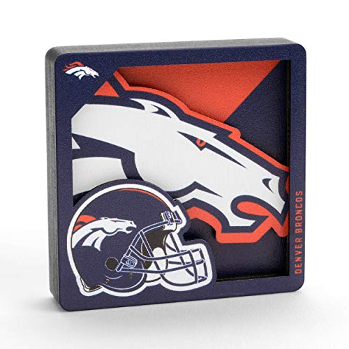 YouTheFan NFL Denver Broncos 3D Logo Series Magnets