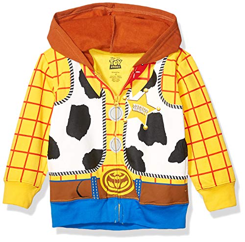 Disney Boys' Toddler Sheriff Woody Toy Story Costume Hoodie, Yellow, 3T