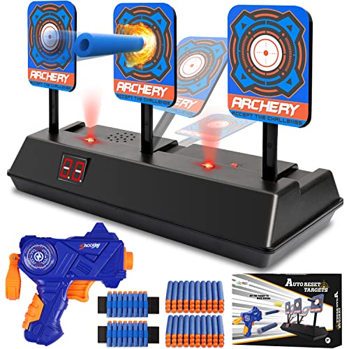 KKONES Electric Scoring Auto Reset Dart Toy Gun for Nerf Guns, Shooting Toys for Age 3-6+ Years Old Kids
