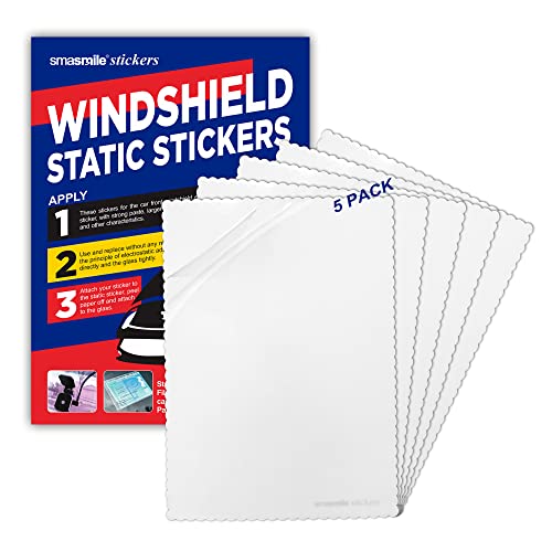 Windshield Sticker Applicator 5 Pack 5'x7' Static Cling for Stickers Easy Application, Removal and Re-Application
