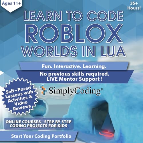Roblox Coding for Kids: Learn to Code in Lua - Computer Programming for Beginners Roblox Gift Card with Digital Pin Code, Ages 11-18, (PC, Mac, Chromebook Compatible)