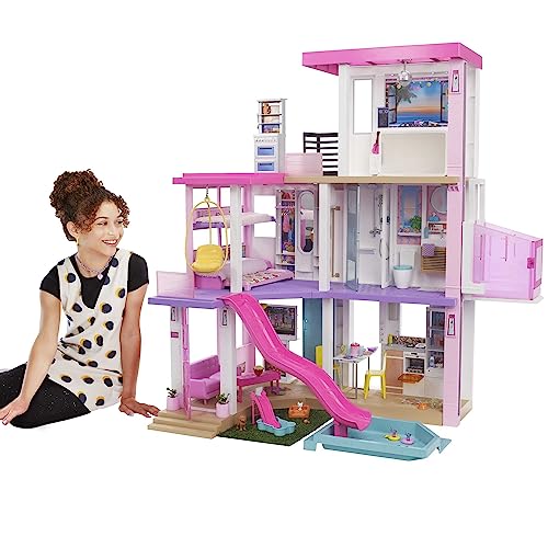 Barbie DreamHouse, Doll House Playset with 75+ Toy Furniture & Accessories, 10 Play Areas, Lights & Sounds, Wheelchair-Accessible Elevator (Amazon Exclusive)