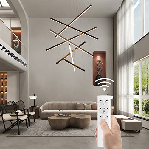 JAYMP Modern LED Chandeliers Dimmable Pendant Light Fixture for High Ceiling Living Room Dining Room Staircase Restaurant Sputnik Floating Sculptural Art Hanging Lamp