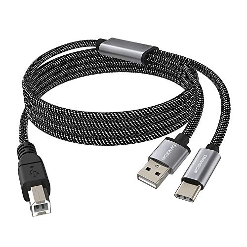 MOSWAG 6.6FT/2M USB2.0 Printer Cable Midi Cable Printer Cord USB C to MIDI Cable A Male to B Male Cord USB C Scanner