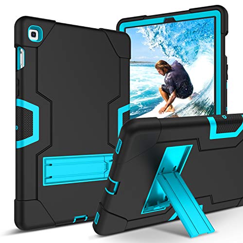 Galaxy Tab S5e 10.5 2019 Case SM-T720/T725 GUAGUA Kickstand Heavy Duty 3 in 1 High Impact Full-Body Rugged Bumper Shockproof Protective Anti-Scratch Case for Samsung Galaxy Tab S5e 2019 Black/Blue