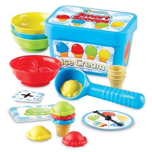 Learning Resources Smart Scoops Math Activity Set, Stacking and Sorting Toys, Develops Early Math Skills, 55 Pieces, Ages 3+