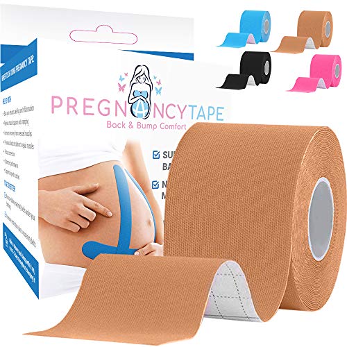 Back & Bump Comfort Pregnancy Tape - Maternity Belly Support Tape | #1 Pregnancy Gifts For Women, Pregnancy Belt - Gift for Expecting Mom (Tan)