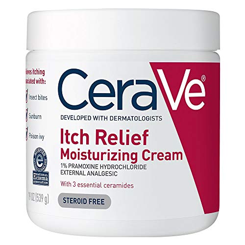 CeraVe Anti-Itch Cream with Pramoxine for Itchy Skin Relief from Bug Bites, Sunburns, and Minor Irritations - Fragrance Free 19 oz Moisturizing Cream
