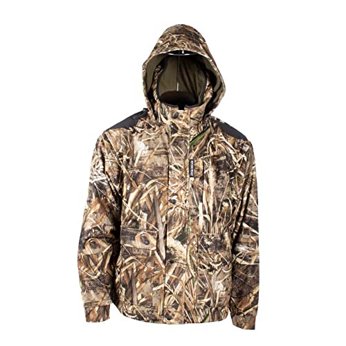 Rivers West Men's Standard Back Country Waterproof Midweight Breathable Seam-Sealed Big Game Hunting Jacket with Zip-Off Hood, Realtree Max-5, X-Large