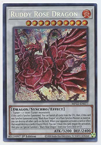 Ruddy Rose Dragon - MP22-EN077 - Prismatic Secret Rare - 1st Edition