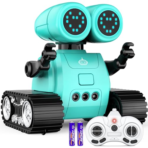 Hamourd Robot Toys - Kids Toys Rechargeable RC Robots with Gesture Sensing, Walkie-Talkie, Flexible Head & Arms, Programming Motion, Dance Moves, Music, Shining LED Eyes, Girls Boys Toys Birthday