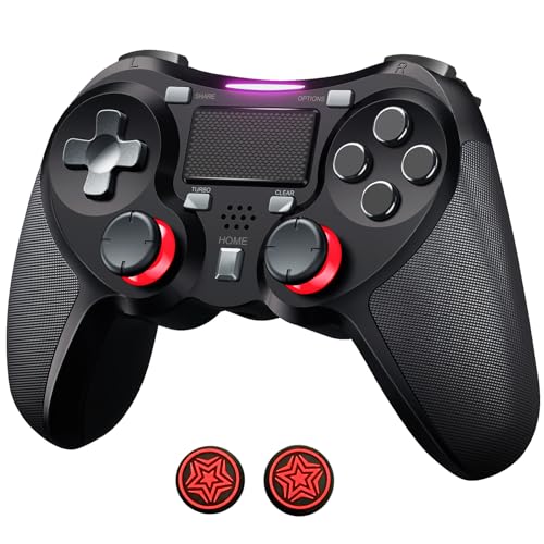 TERIOS Wireless Controller for PS4, Remote Controller with Hall Effect Joystick, 1000mAh Battery, 3.5mm Audio Jack and Programming Function, Compatible with PS4, Pro, Slim (New Verion)