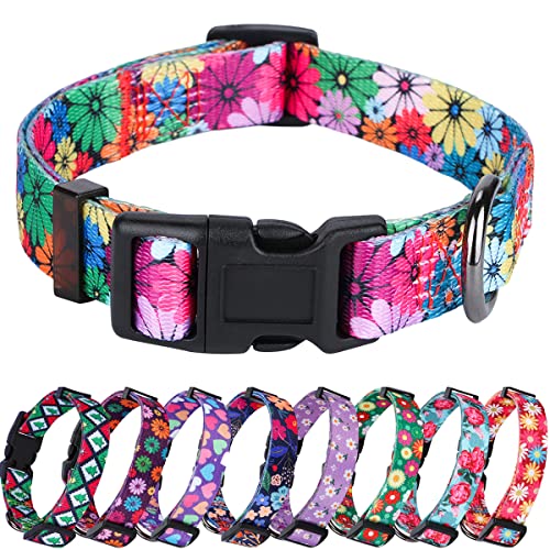 Rhea Rose Dog Collar for Large Dogs Floral Pattern for Girl boy Dogs Large