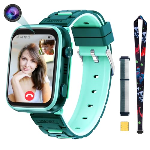 4G Kids Smart Watch with GPS Tracker and Calling, HD Touch Screen Kids Cell Phone Watch Combines SMS, Voice, Video Call, SOS, WiFi, Face Unlock Function, GPS Tracking Watch for Kids Boys Girls 3-15