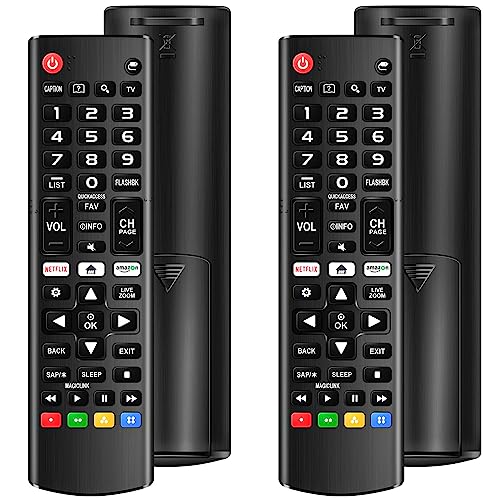 (Pack of 2) Universal Remote for LG Smart TV, Compatible with All LG TV Remote Control LCD LED OLED UHD HDTV 3D 4K Smart TV Models, Replacement Remote for LG Smart TV with Netflix Amazon Shortcuts Key