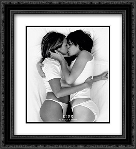 Kiss 2X Matted 20x24 Black Ornate Framed Art Print by Tanya Chalkin