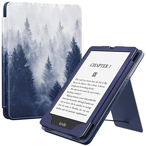 MoKo Case for 6.8' Kindle Paperwhite (11th Generation-2021) and Signature Edition, Slim PU Shell Cover Case with Auto-Wake/Sleep for Kindle Paperwhite 2021 E-Reader, Gray Forest