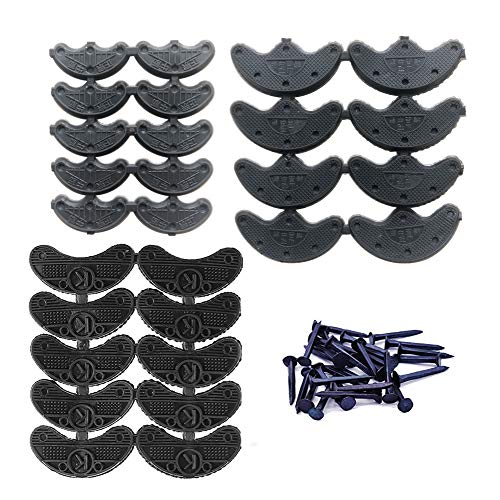 MiMiLive Heel Plates 28 Pairs Rubber Shoes Heel taps Tips Repair Pad Replacement with Nails Small, Medium,Large Size (3 Size,Black)