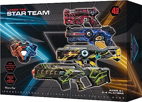 Winyea Tag Laser Tag, Lazer Tag Sets with Gun and Vest Set of 4, Gift Ideals for Kids Age 8+ Year Old Cool Toys, Outdoor Game for Teenage Boys, Girls,Adults and Family