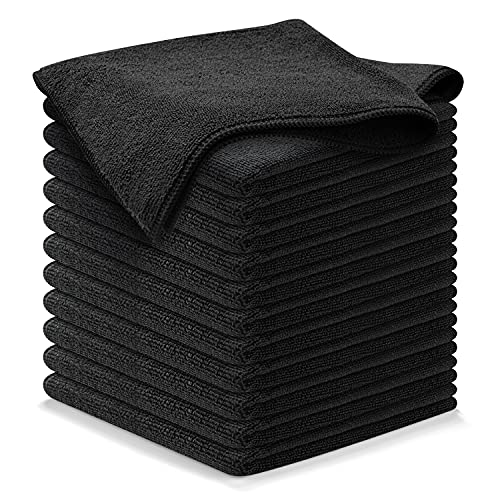 USANOOKS Microfiber Cleaning Cloth - 12Pcs (16x16 inch) - 1200 Washes, Ultra Absorbent Microfiber Towels for Cars Weave Grime & Liquid for Streak-Free Mirror Shine - Microfiber Cloth