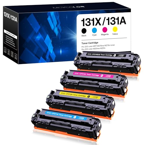 131X 131A Compatible Toner Cartridge 4-Pack, Replacement for HP 131X Toner, with Laserjet Pro 200 Color M251nw Toner MFP M276nw CF210X CF210A CF211A