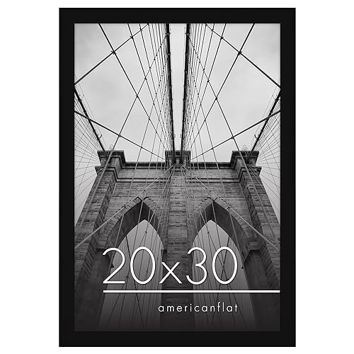 Americanflat 20x30 Poster Frame in Black - Photo Frame with Engineered Wood Frame and Polished Plexiglass Cover - Horizontal and Vertical Formats for Wall with Built-in Hanging Hardware