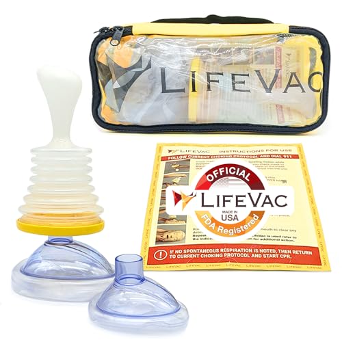 LifeVac Yellow Travel Kit - Portable Suction Rescue Device, First Aid Kit for Kids and Adults, Portable Airway Suction Device for Children and Adults