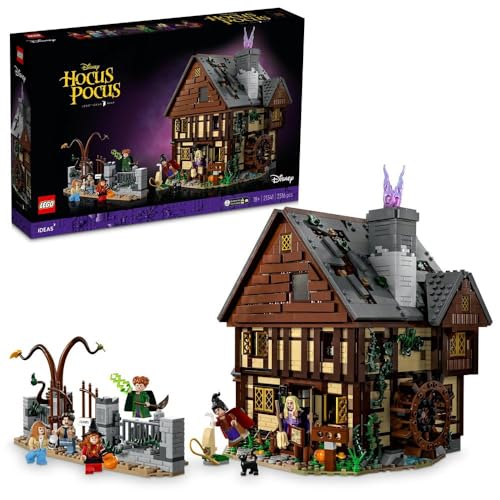 Lego Ideas Disney Hocus Pocus: The Sanderson Sisters' Cottage Collectible Building Set, Unique Gift Idea for Adults and Fans of Disney Movie Hocus Pocus, Includes Sanderson Sister Minifigures, 21341