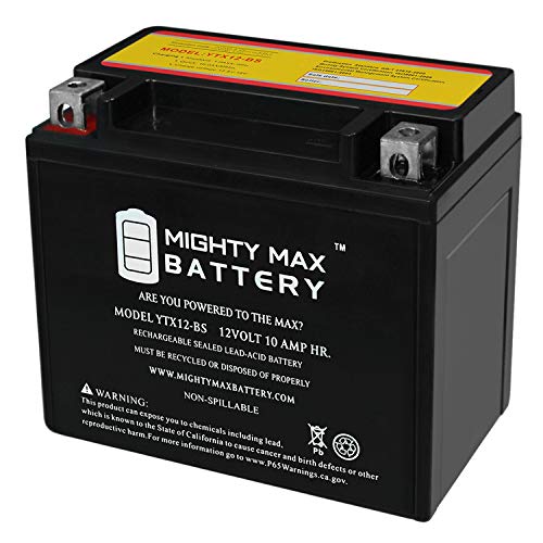 Mighty Max Battery YTX12-BS -12 Volt 10 AH, 180 CCA, Rechargeable Maintenance Free SLA AGM Motorcycle Battery