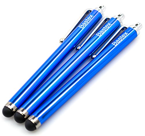 Bastex On The Go Pack of 3 Blue Universal Stylus Touch Screen Pen for iPad iPhone Samsung Motorola LG