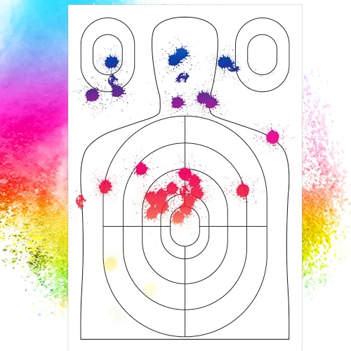 Gel Foam Blaster Water Gun Change Colors Target, 24 x 16 Inch, Practice - Splatter - Reusable - Self Reset, Game for Outdoor and Indoor (3Pcs,Rainbow)